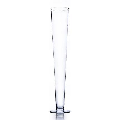 China Wholesale 60cm CLASSIC single glass flower vase suitable for wedding hotel centerpiece decoration for sale