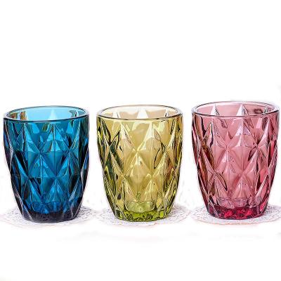 China Sustainable Hot Sale 250ml Luxury Glass Drink Cups Round Juice Glass Cups For Party for sale