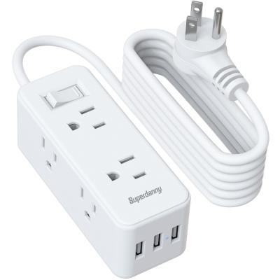 China 6 AC Outlets 3 USB Ports Guaranteed Quality Power Strip Surge Protector With 3 USB Port Extension Cables for sale