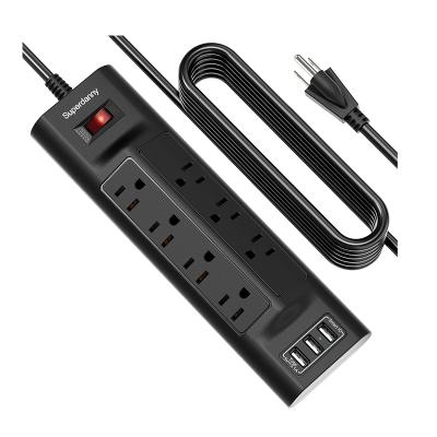 China 7 AC Outlets 3 USB Ports Strip Surge Protector Socket 7 AC Outlets With 3 USB Ports Fast Charging Extension Socket for sale