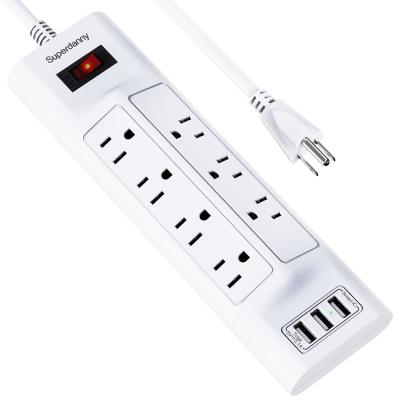 China 3 Port 7 Port USB AC Outlets SUPERDANNY 3 USB Power Strip Surge Protector Wall Mount White Electrical Outlet 7 for sale