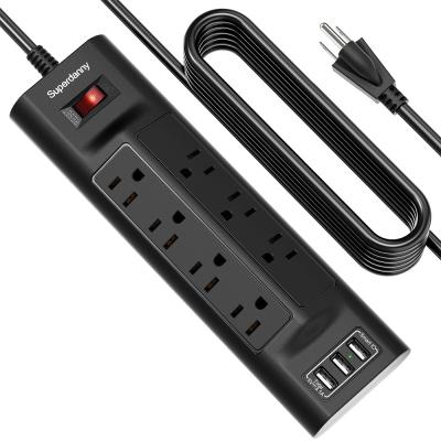 China 3 USB 7 Port AC Outlets SUPERDANNY New Mold Multi Plug Extension Socket Adapter With 3 USB 7 Multi AC Outlet Electricity Plug Socket Extension for sale