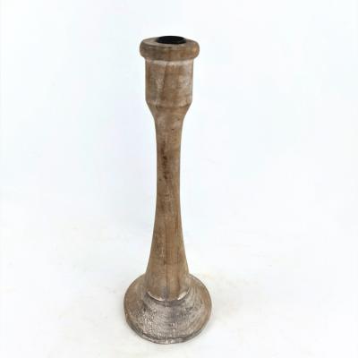 China FIRWOOD & IRON Wooden Candle Holder Firewood Candlestick For Indoor Home Decorations for sale