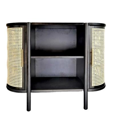 China (Size)Adjustable Dining Room Rattan Console Sideboard Living Room Furniture Rattan Cabinet Door for sale