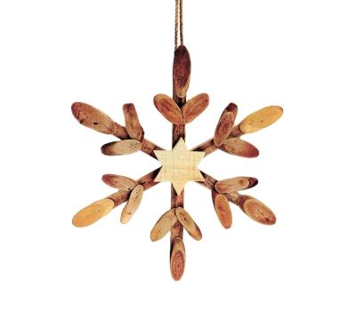 China China New Design Christmas Wooden Snowflake Hanging Decoration For Home Indoor Decorations for sale