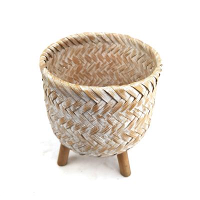 China Best Selling Living Room Home Decor Popular Bamboo and Large Size Plant Stand Wooden Planter Stand for sale