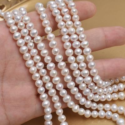 China Pearls For Jewelry Making Jewelry 5-5.5mm Wholesale Round Flawless Natural Freshwater Pearl Necklace Pearl Chain for sale