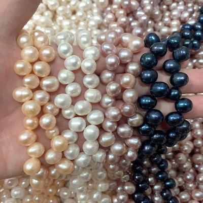 China Natural Freshwater Baroque Pearls 9-10mm Pearls 9-10mm Pearls 9-10mm Pearls 9-10mm Handmade Necklace DIY Handmade Necklace Rice Hole Jewelry Accessory 37 Pearl for sale