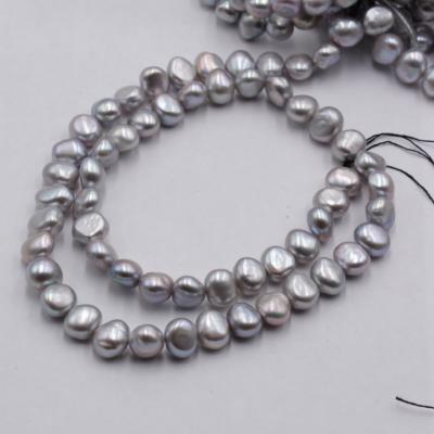 China Natural Gray 8-9mm baroque pearl string freshwater pearl freshwater pearl, used in jewelry making for sale