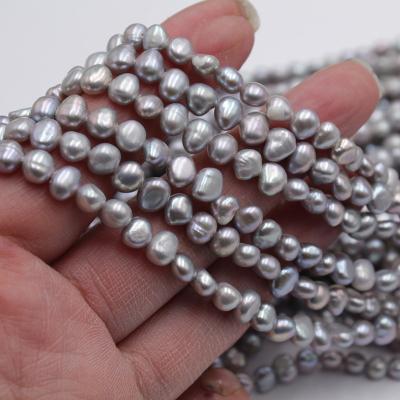 China Baroque Freshwater Pearl Gray 4-5MM Freshwater Pearl Loose Beads Full Strand DIY Pearl Necklace Material for sale