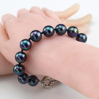 China Wholesale Naturally Shaped Shell Pearl Jewelry And Accessories Colorful Black Shell Charm Bracelet for sale