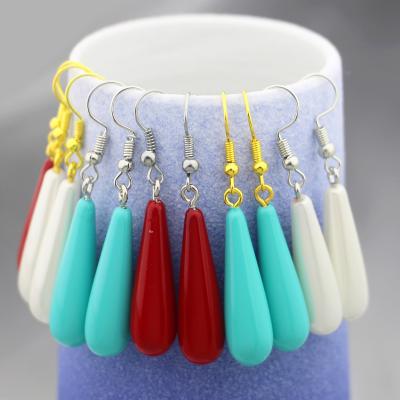 China Shell Pearl Pendant 8*30mm Long Earrings Teardrop Shell Pearl Earrings Suitable for Ladies and Girls for sale