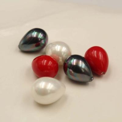 China Ex-factory price 10*13mm, 12*16mm, millimeter imitation single wild pearl fashion style teardrop shaped glass bead with half hole, used for earring jewelry making DIY for sale