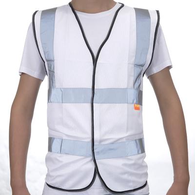 China wholesale custom made high quality high visibility safety white reflective vest Self-protective for sale