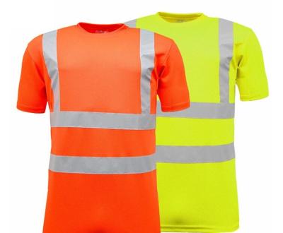 China Other Custom High Visibility Reflective Safety T Shirt With Short Sleeves For Men for sale