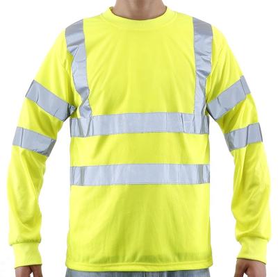 China Others Hi Vis Long Sleeve Shirt 100% Cotton Reflective T-Shirt For Construction for sale