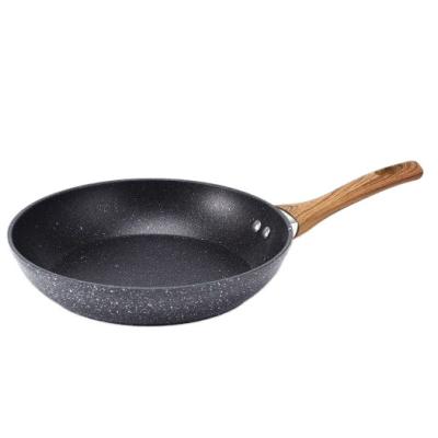 China Sustainable Granite Pan Deep Frying Pan Die Cast Aluminum Nonstick Cookware With Spouts Marble Coating With Lid Kitchenware Frying Pan for sale