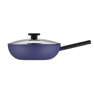 China Durable Aluminum Nonstick Cookware With Spouts Marble Coating With Lid Kitchenware Frying Pan Dutch Love Soup Pot for sale