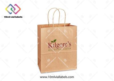 China Solid White Brown Custom Paper Bag Square Bottom With Logo Printed for sale