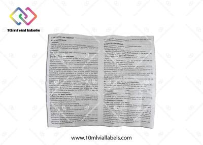 China Pharmacutical Vials Paper Package Insert Printing / Folder Flyer Package Insert for sale