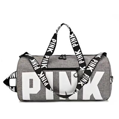 China 2022Large Capacity Polyester Fitness Duffel Bag Pink Sports Gym Travel Duffel Bag Women Sports Spendanight Bag for sale