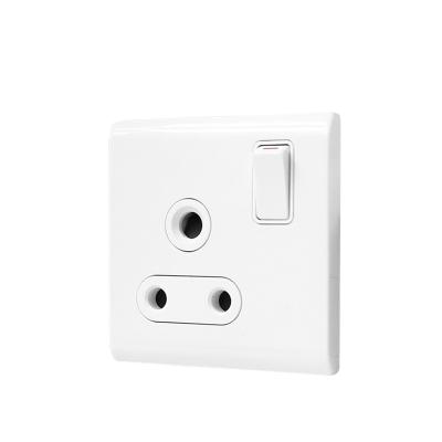 China Classic UK Wall Socket 15A 250V Single Pole Switched 3 Pin Socket Round Outlets White Wall Socket for sale