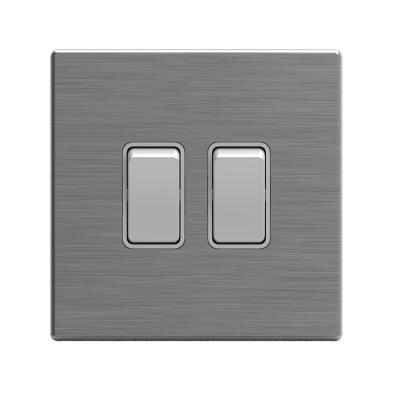 China Affordable China Factory Price Lamp Switches Stainless Steel Cover 2 Strip 1 Way Wall Switch With CE Certification Wall Switches W86A/L2/1 for sale