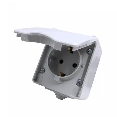 China 1Gang Schuko electrical socket and switches outdoor socket popular waterproof screwless terminal competitive price for sale