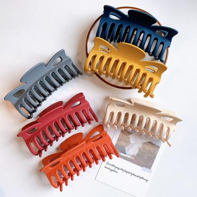 China Clip Matte Large Plastic Hair Claw Hair Clips Bath Cap For Women for sale