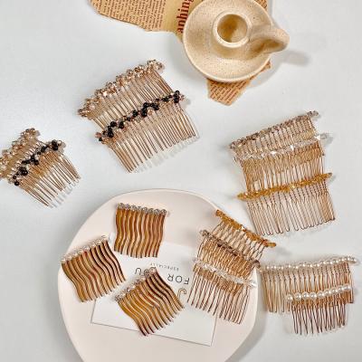 China Creative Good Quality Hair Clip Pearl Rhinestone Metal Hair Comb Hair Comb Clip for sale