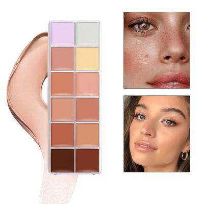 China CRAYON CORRECTEUR Cosmetics 12 Color Concealer Palette Base Cream Private Label Natural Waterproof Concealer for sale