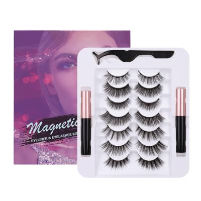 China Easy to stick lashes3d wholesaler magnetic lashes and liner magnetic eyelashes for sale