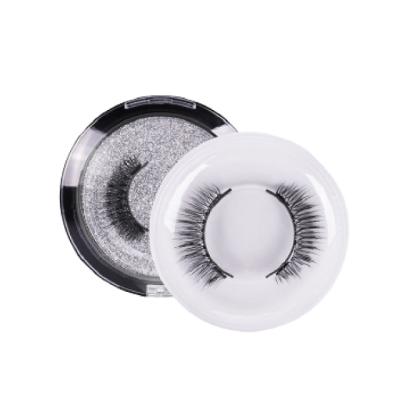 China 2021 New Arrival Magnetic Adsorption 2 Pairs 2 25mm Magnetic Eyelashes No Glue Natural Faux Mink Eyelashes for sale