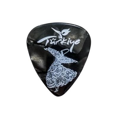 China Guitar 0.71mm celluloid custom logo side silk printing guitar picks guitar part for sale