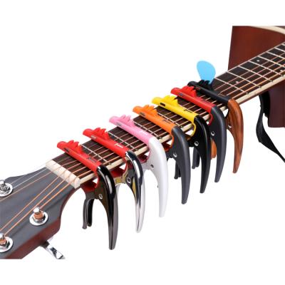 China Wholesale New Guitar Style Flamingo Guitar Accessories Can Hold Custom Acoustic Guitar Capo Logo Picks for sale