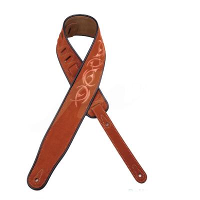 China GUITAR Brown High Quality Black Electric Guitar Leather Strap for sale