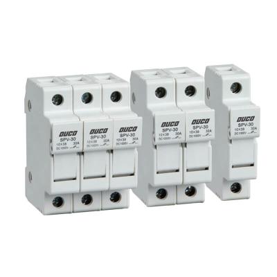 China LOW VOLTAGE DIN Closed Solar Power System In PV Combiner Box 10x38mm DC Fuse Holder TUV CE 1000V 30A Class for sale