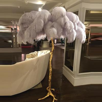 China Nordic Indoor Modern LED Fancy Lights Modern Fancy Lights Living Room Office Corner Luxury Hotel Design Floor Stand Feather Floor Lamp for sale