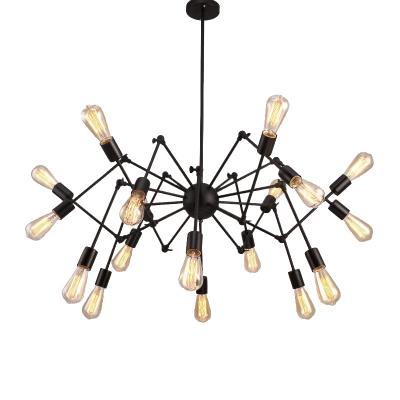 China Restaurant Traditional Home Industrial Black Spider Pendant Lamp Modern Chandeliers Decoration Lighting for sale