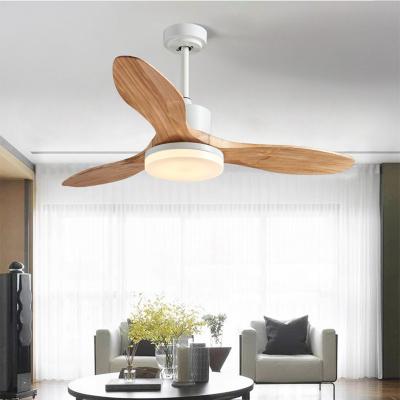 China Contemporary Nordic Fan Ceiling Fan Lamp Household Simple Solid Wood Bedroom Lamp Silent Chandelier With Electric for sale