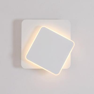 China Modern Simple Square Bedsides Wall Aluminum Bracket Light Lighting Indoor Sconce for Bedroom Hotel Home Decor for sale