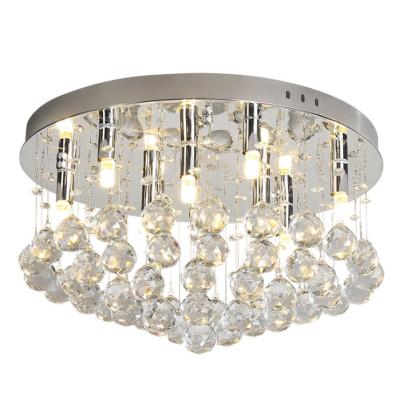 China Villa Balcony Corridor Ceiling Lamp Outdoor Modern Nordic Crystal Glass Led Suspended Ceiling Mount Shelf Glass Light for sale