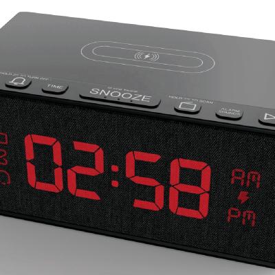 China FM/WIRELESS CHARGING/ALARM CLOCK alarm clock with wireless charging for sale