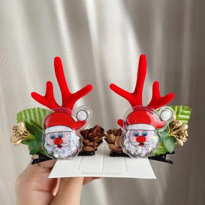 China Cheap Cute Ring Christmas Antler Hairpin Hairpin Accessories Adjustable Hair Clip Decoration Hair Rotating Accessories Apple Bouquet Adjustable Accessories for sale