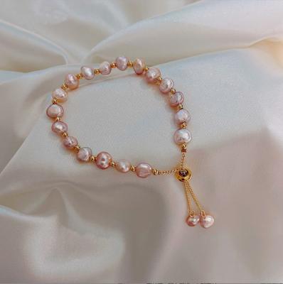 China Baroque Freshwater Pearl Amies Vintage Pearl Adjustable Bangle Bracelet For Women Jewelry for sale