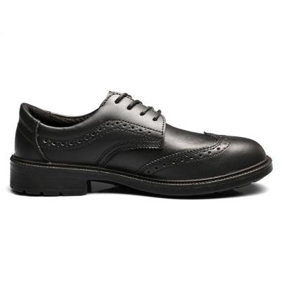 China Black Leather High-survey Steel Products Low Cut Toe Engineering Leather Executive Working Safety Shoes for sale