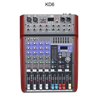 China New Design KD6 Portable Mixer Professional Audio Video KD6 for sale