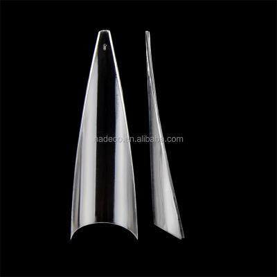 China Professional Simple XXL Material ABS Design Factory Half Cover Long Length Salon Nail Tips for sale