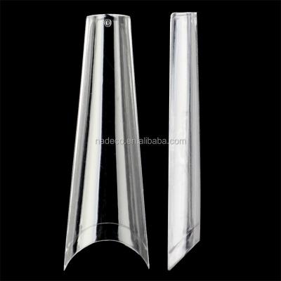 China Coffin Coffin Design Extra Long Professional French Nail Tips Transparent Natural Deep Tips Stick On Nails for sale