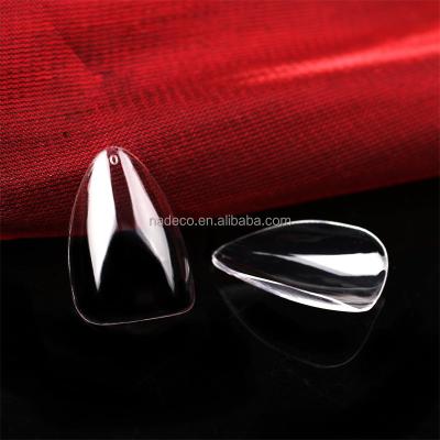 China Large Inch 15mm Nail Art DIY Almond Gel Nail Tips Extra Short Clear Soft Sticker Wide Size Wide Press On Artificial Nails for sale